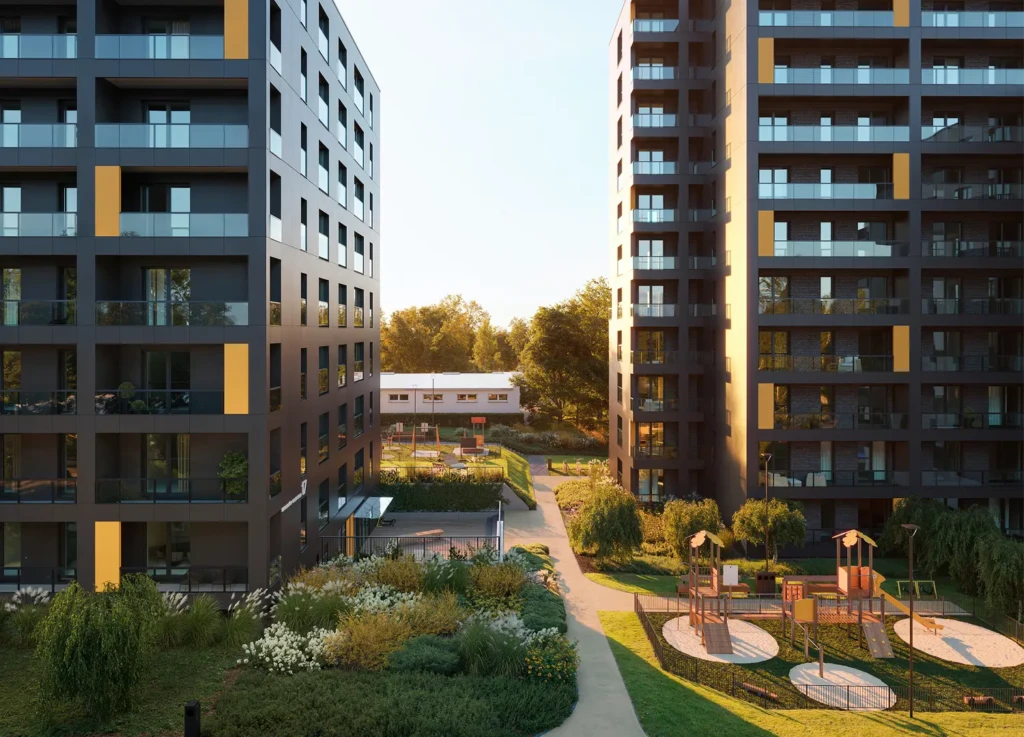 Dziedziniec Futuro Rzeszów aleja Batalionów Chłopskich Bryksy nowe mieszkania